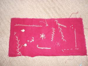 First embroidering stitches